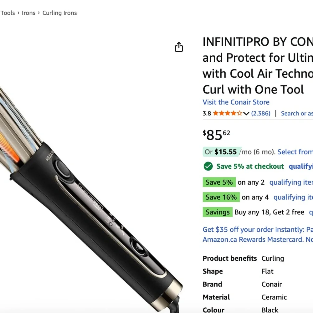 INFINITIPRO BY CONAIR Cool Air Curler, Set and Protect for Ultimate Hair Protect - Picture 9 of 9